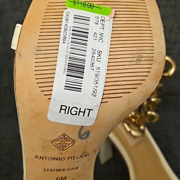 Antonio Melani Gold Chain Straped Heels - Picture 5 of 5